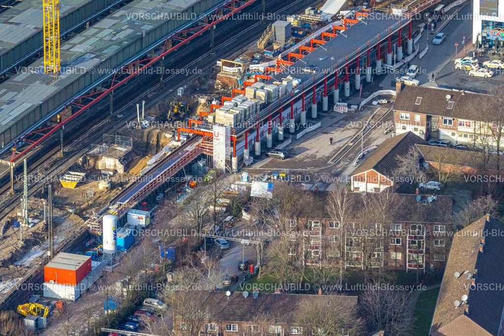 Duisburg230100594 | Luftbild, Duisburg Hbf, Baustelle Osteingang, Neudorf-Nord, Duisburg, Ruhrgebiet, Nordrhein-Westfalen, Deutschland