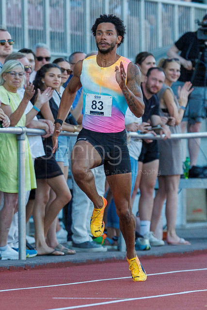 PUMA Fast Arms, Fast Legs; Wetzlar, 10.07.2026 | WETZLAR, GERMANY - JULY 10, 2026 :  Joshua Hartmann (ASV Köln e. V.) competing in the 200m during the athletics meeting PUMA Fast Arms, Fast Legs at Stadion Wetzlar on July 10, 2026 in Wetzlar, Germany.
