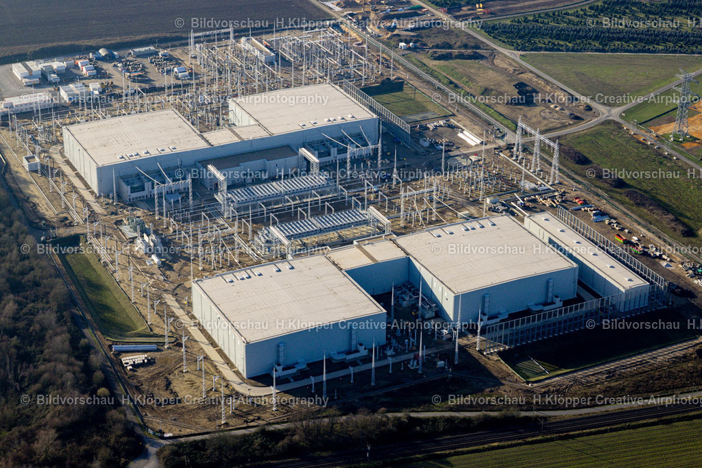 Luftbild Meerbusch-9027 | Luftbildfotografie Neubau eines Umspannwerkes in Osterath im Bundesland Nordrhein-Westfalen, Deutschland - Realisiert mit Pictrs.com