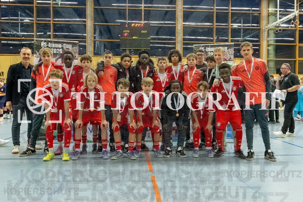 GER, Teamfoto, Fussball, U14 Hallenturnier, PS-Immo-Cup 2026, 18.01.2026 | FC Bayern München
