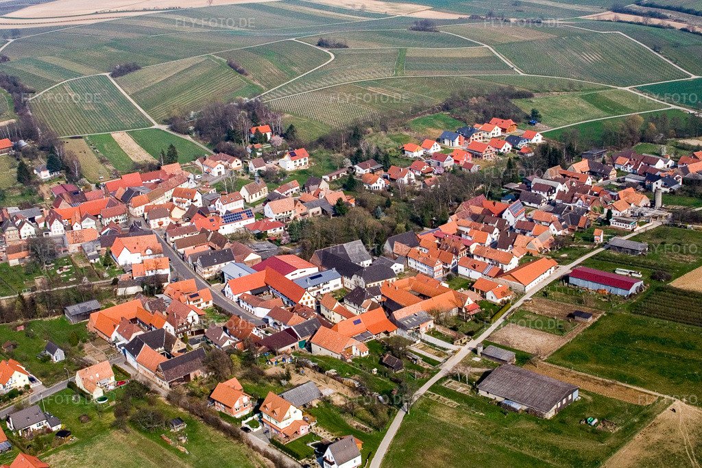 Luftbild: Ortsansicht aus Westen in Dierbach im Bundesland Rheinland-Pfalz in Deutschland. Foto: IMG_5548.jpg vom 15.03.2007 durch Werner Riehm/FLY-FOTO.de