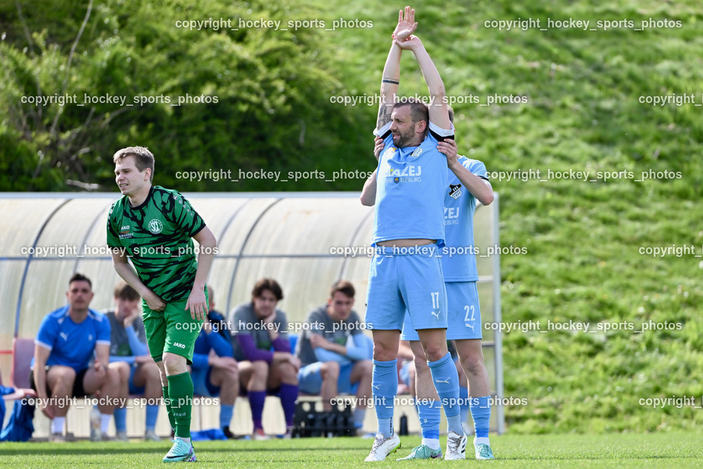 SC Landskron vs. SVG Bleiburg | #7 Markus Ulbing SC Landskron, #17 Patrick Paul Oswaldi SVG Bleiburg, SC Landskron vs. SVG Bleiburg, SC Landskron vs. SVG Bleiburg am 28.04.2024 in Villach (Sportzentrum Landskron), Austria, (Photo by Bernd Stefan)