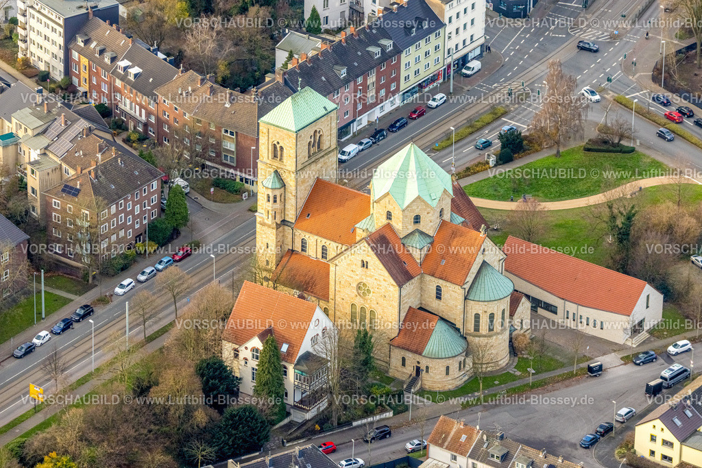 Herne251204042 | Luftbild, kath. Kirche St. Joseph, Wanne-Süd, Herne, Ruhrgebiet, Nordrhein-Westfalen, Deutschland