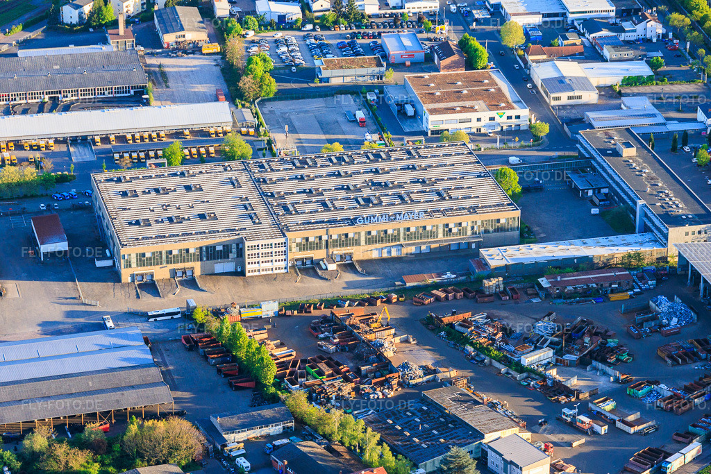 Luftbild: Gummi-Mayer und Michelin Geschäftsstelle in Landau in der Pfalz im Bundesland Rheinland-Pfalz in Deutschland.Foto: IMG_155083.jpg vom 24.04.2026 durch Werner Riehm/FLY-FOTO.deAuflösung des Originals: 5764 x 3843 pxWWW.GUMMI-MAYER.DE