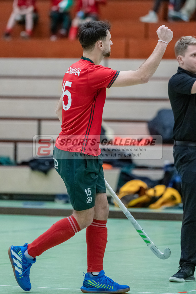 HK_20231216_107432 | 1. Bundesliga Herren  Crefelder HTC - Blau Weiß Köln am 16.12.2023 Sporthalle Glockenspitz, Krefeld , Bachmann Lucas Maximilian ( Crefelder HTC #15 )