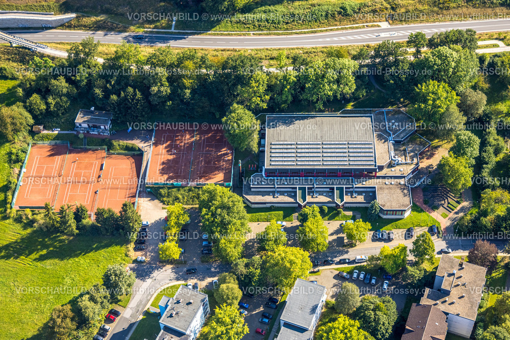 Sprockhoevel240810935 | Luftbild, Glückauf-Halle und TSG Sprockhövel - Tennisanlage an der Glückauf-Allee, Niedersprockhövel, Sprockhövel, Ruhrgebiet, Nordrhein-Westfalen, Deutschland