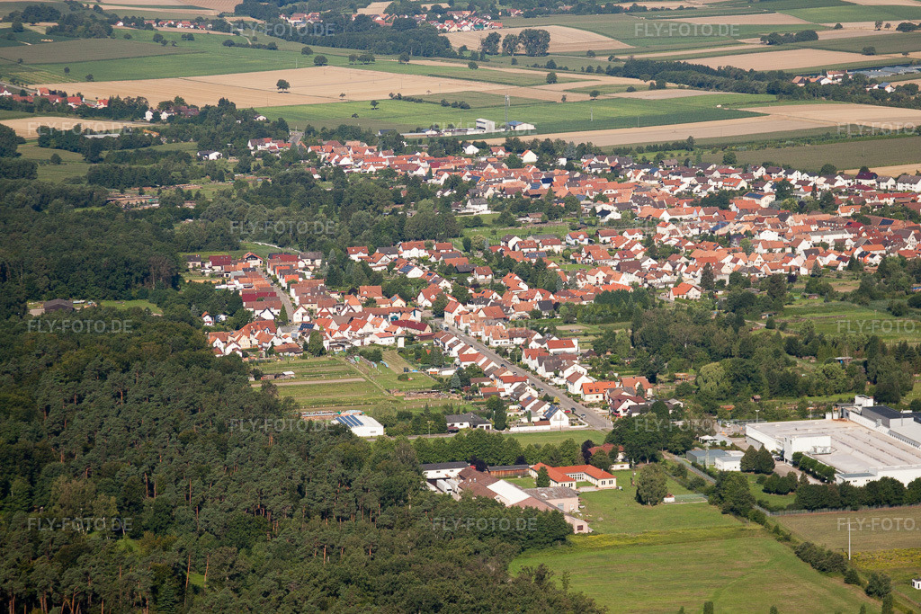 Luftbild: Schaidt von Südosten im Ortsteil Schaidt in Wörth im Bundesland Rheinland-Pfalz in Deutschland. Foto: IMG_31144.jpg vom 07.08.2010 durch Werner Riehm/FLY-FOTO.de