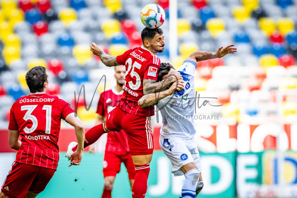 Fortuna Düsseldorf vs. Karlsruher SC | Düsseldorf, 30.04.2023: 2. Bundesliga, 30. Spieltag, Fortuna Düsseldorf gegen Karlsruher SC in der Merkur Arena in Düsseldorf. Foto: sportfotografie.ms | Markus Paletta - Realisiert mit Pictrs.com