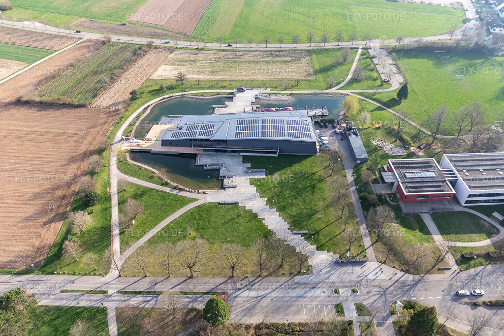 Luftbild: Kultur- und Bürgerhaus in Denzlingen im Bundesland Baden-Württemberg in Deutschland. Foto: IMG_113087.jpg vom 22.03.2019 durch Werner Riehm/FLY-FOTO.de