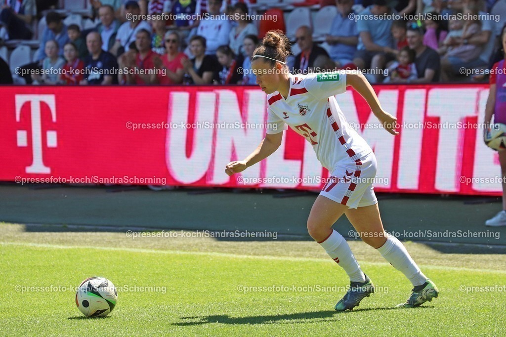 xSSC11052502043 | 11.05.2025, xsscx, Frauen Fußball, 1. FC Köln - Turbine Potsdam, 1. Fußball Bundesliga, 22. Spieltag, Franz-Kremer-Stadion, Saison 2024 2025: Nicole Billa (1. FC Köln 17) DFB regulations prohibit any use of photographs as image sequences and or quasi-video.