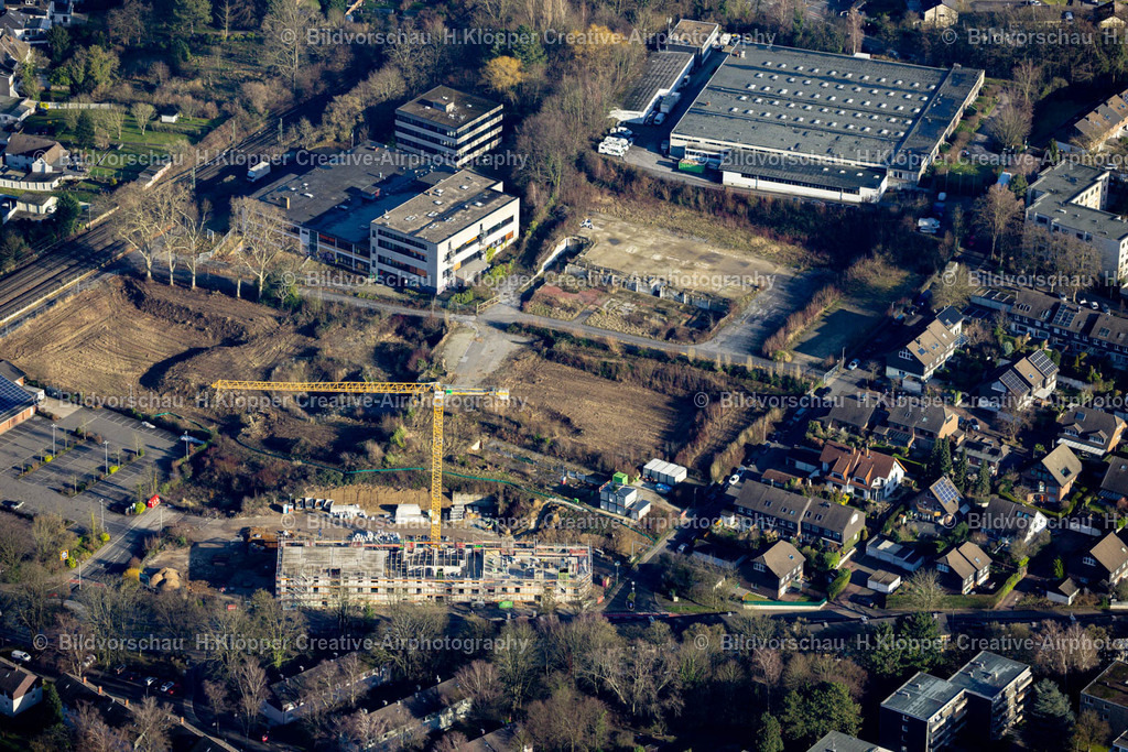 Luftbild Erkrath-8698 | Luftbildfotografie Baustellen zum Neubau eines Stadtquartiers " Düssel-Terrassen " in Erkrath im Bundesland Nordrhein-Westfalen, Deutschland - Realisiert mit Pictrs.com