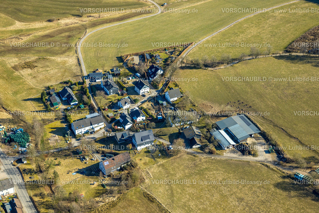 Kirchhundem250308296Kruberg | Luftbild, Wohngebiet Ortsansicht Im Eck, Kruberg, Kirchhundem, Sauerland, Nordrhein-Westfalen, Deutschland