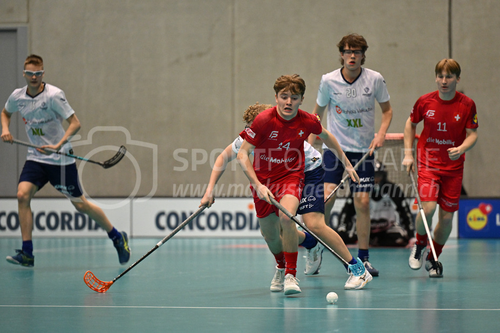 Switzerland B U19 vs Finland U19 - 2. February 2024 | Switzerland B U19 vs Finland U19
U19 Men International Matches in Switzerland
GoEasy Arena, Siggenthal Station
Switzerland forward #14 Tizian Niklés.
Credit: Markus Aeschimann | <a href="https://www.markus-aeschimann.ch">Sportfotografie Markus Aeschimann</a> | <a href="https://www.instagram.com/sportfotografie.aeschimann">@sportfotografie.aeschimann</a> - Realisiert mit Pictrs.com