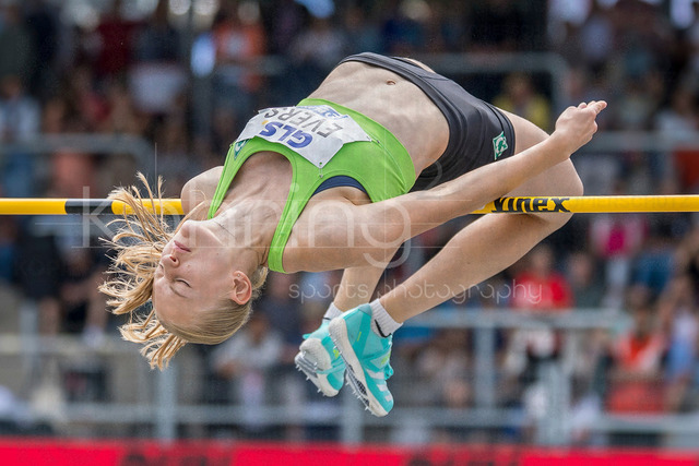 Deutsche Leichtathletik-Meisterschaften; Bochum-Wattenscheid, 26.07.2026 | Carolin Evers (SV Werder Bremen), Hochsprung ; Deutsche Leichtathletik-Meisterschaften am 26.07.2026 im Lorheide-Stadion, Bochum-Wattenscheid (Nordrhein-Westfalen).