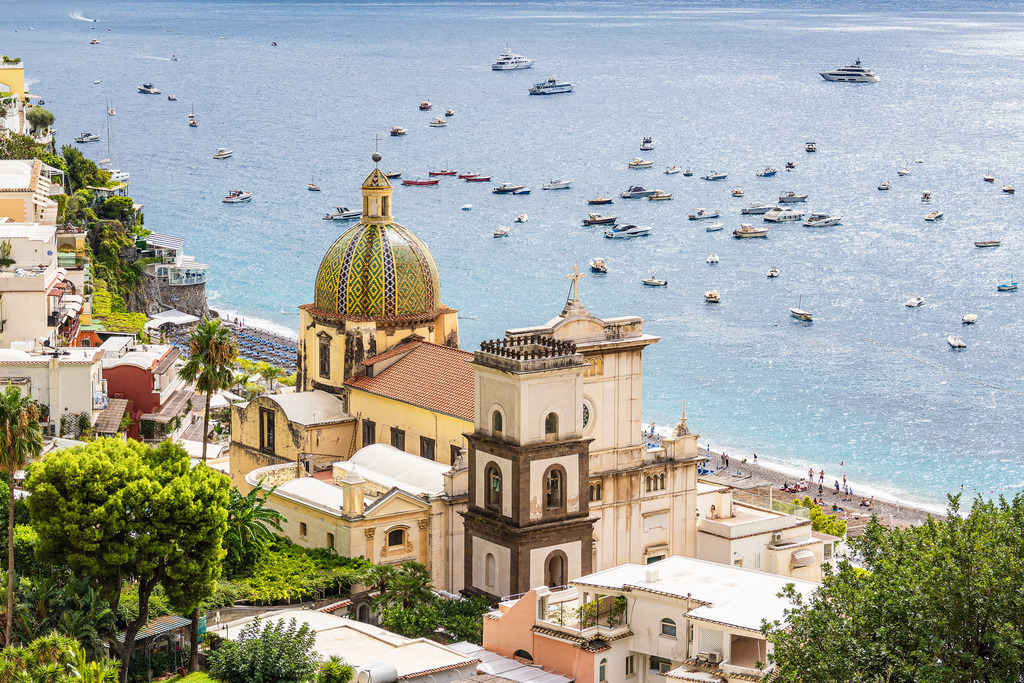 Blick auf Positano an der Amalfiküste in Italien | Blick auf Positano an der Amalfiküste in Italien.