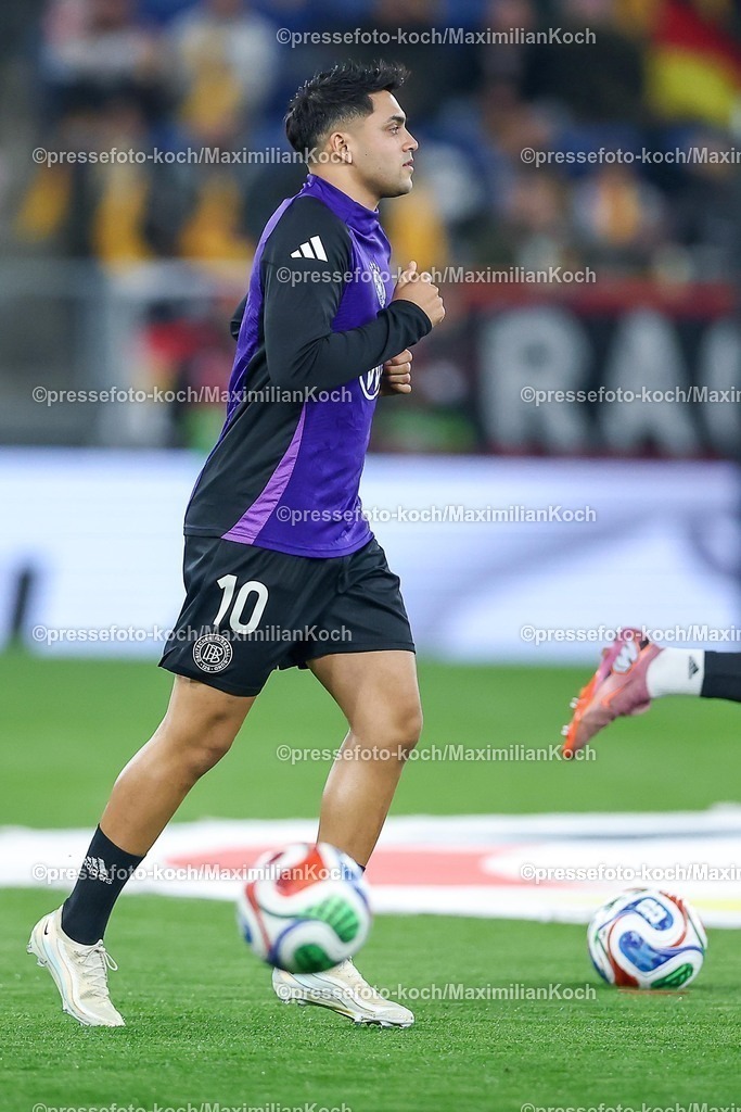 DFB10102501045 | 10.10.2025, Fußball, Länderspiel, Deutschland - Luxemburg, UEFA WM-Qualifikation, 2025/2026, Gruppe A, PreZero Arena in Sinsheim: Nadiem Amiri (GER #10) DFB regulations prohibit any use of photographs as image sequences and or quasi-video.