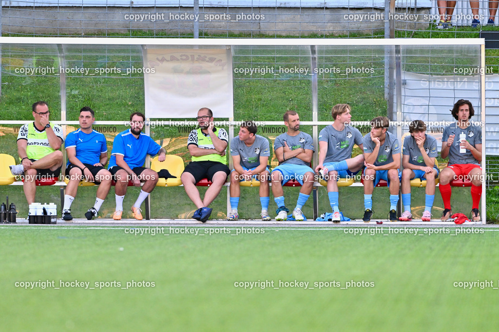 SV Spittal vs. SVG Bleiburg | Spielerbank SVG Bleiburg, Hedcoach SVG Bleiburg Christian Trappitsch, SV Spittal vs. SVG Bleiburg, SV Spittal vs. SVG Bleiburg am 14.08.2024 in Spittal an der Drau (Goldeck Stadion), Austria, (Photo by Bernd Stefan)