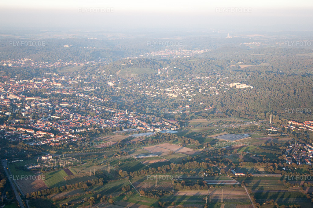 Luftbild: Durlach, Turmberg im Ortsteil Durlach in Karlsruhe im Bundesland Baden-Württemberg in Deutschland. Foto: IMG_59926.jpg vom 24.09.2013 durch Werner Riehm/FLY-FOTO.de