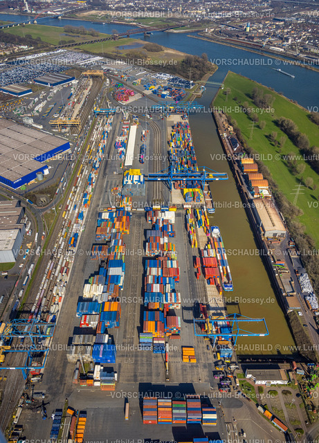 Duisburg240303427 | Luftbild, logport I, Containerhafen, Duisburg Hafen D3T Duisburg Trimodal Terminal, AutomobilLogistik, Friemersheim, Duisburg, Ruhrgebiet, Nordrhein-Westfalen, Deutschland, Duisburg-S