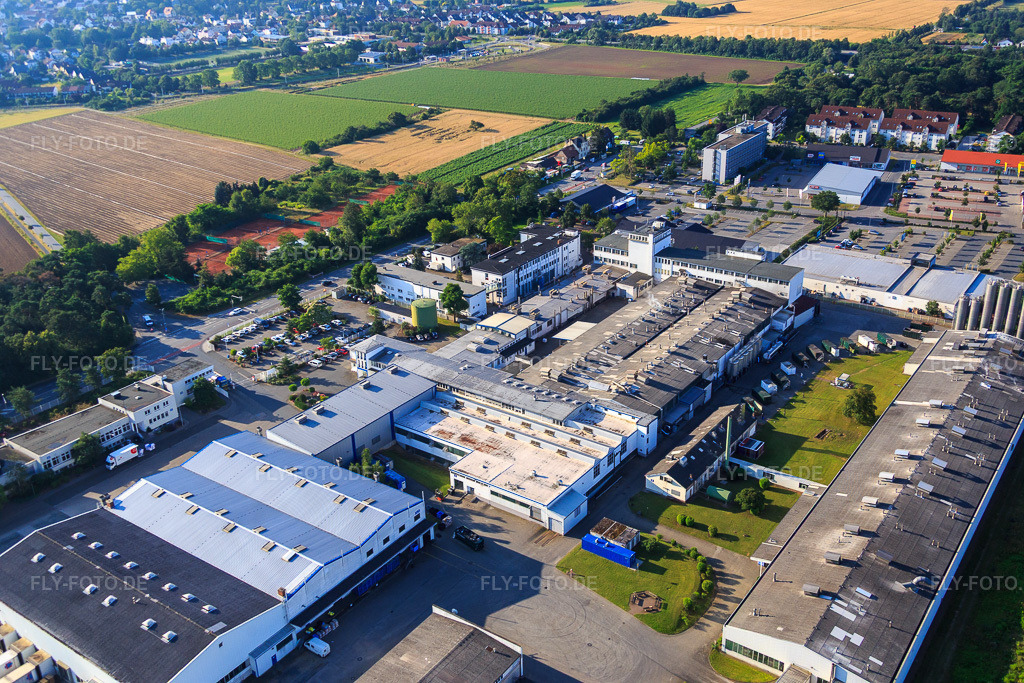 Luftbild: Intersnack Deutschland SE Werk Alsbach im Ortsteil Sandwiese in Alsbach-Hähnlein im Bundesland Hessen in Deutschland. – Foto: IMG_091417.jpg vom 07.07.2016 durch Werner Riehm/FLY-FOTO.de – Auflösung des Originals: 5472 x 3648 px – intersnack Deutschland SE