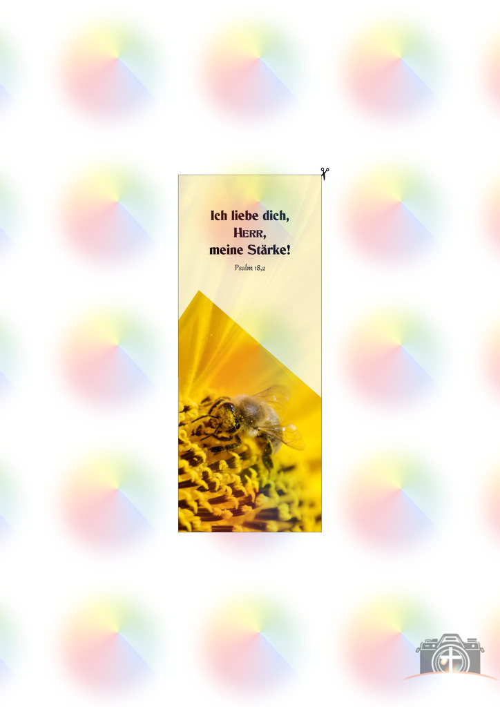 Lesezeichen I-Biene-0007 mit Bibelvers DIN A4 | Entdecken Sie eine vielfältige Auswahl individueller Fotos zum Kauf auf picturalux.de. Finden Sie hochwertige Bilder für Ihre Projekte, die Ihre Botschaft perfekt unterstreichen. Stöbern Sie jetzt und verleihen Sie Ihren Inhalten das gewisse Etwas! - Realisiert mit Pictrs.com