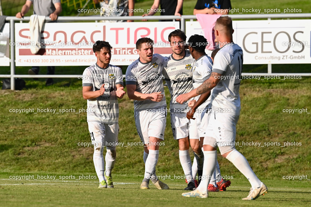 ASKÖ Köttmannsdorf vs. SV Feldkirchen 2.6.2023 | Jubel ASKÖ Köttmannsdorf Mannschaft, #21 Adrian Stroj, #7 Ziga Erzen, #16 Nace Erzen, #14 Confidence Eboigbe Osawe