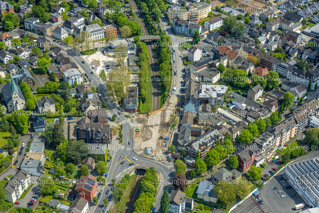 Wetter230502839 | Luftbild, Baustelle Kaiserstraße Ecke Friedrichstraße und Stadtsaal Wetter, Wetter, Ruhrgebiet, Nordrhein-Westfalen, Deutschland