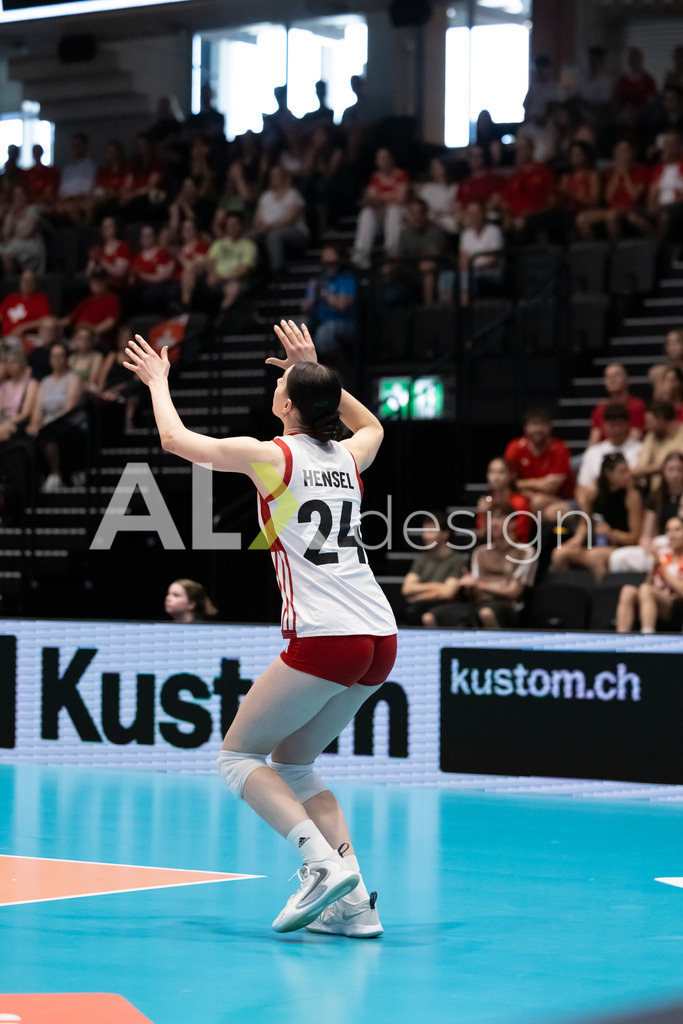 Austria v Switzerland - CEV European League Women | KRIENS, SWITZERLAND - JUNE 14: DAGMAR HENSEL of Austria during the CEV European League match between Austria and Switzerland at Pilatus Arena on June 14, 2026 in Kriens, Switzerland. - Realisiert mit Pictrs.com