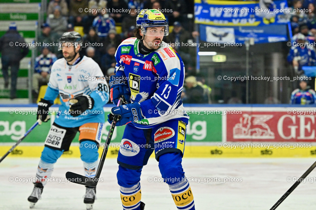 EC IDM Wärmepumpen VSV vs. Steinbach Black Wings Linz | #13 Adam Helewka EC VSV, EC IDM Wärmepumpen VSV vs. Steinbach Black Wings Linz, EC IDM Wärmepumpen VSV vs. Steinbach Black Wings Linz am 23.01.2026 in Villach (Stadthalle Villach), Austria, (Photo by Bernd Stefan)