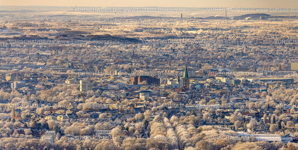 Hamm221202478 | Luftbild, Winterliche Innenstadt mit evang. Pauluskirche in der City, Heessen, Hamm, Ruhrgebiet, Nordrhein-Westfalen, Deutschland