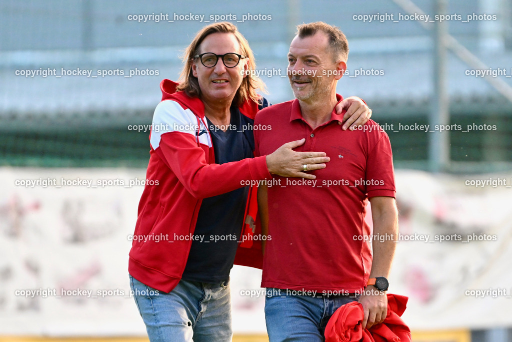 KAC 1909 vs. SAK | Headcoach SAK Richard Huber, Headcoach KAC 1909 Rudolf Perz, KAC 1909 vs. SAK, KAC 1909 vs. SAK am 06.09.2024 in Klagenfurt (Sportplatz KAC), Austria, (Photo by Bernd Stefan)