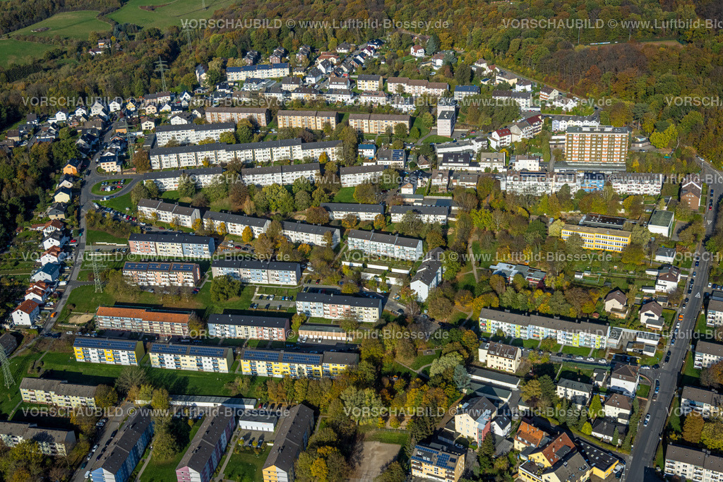 Hagen221015505 | Luftbild, Mehrfamilienwohnsiedlung, Salzburger Straße, Haspe-West, Hagen, Ruhrgebiet, Nordrhein-Westfalen, Deutschland