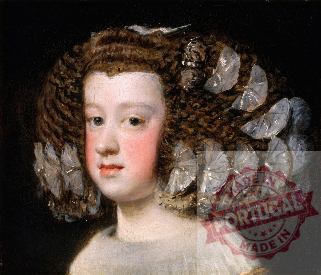Diego Velazquez Queen Mariana of Austria royal Baroque portrait painting | Queen Mariana of Austria depicted in an oil painting, showcasing Baroque fashion and royalty - Realisiert mit Pictrs.com