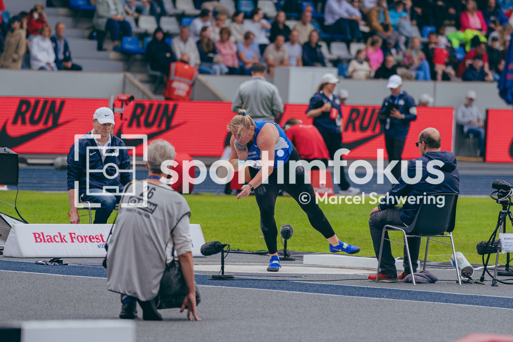Deutsche Meisterschaften der Frauen und Männer 2026 | Julia Ritter, TV Wattenscheid 01, Kugel, Deutsche Meisterschaften der Frauen und Männer 2026, Lohrheidestadion Bochum-Wattenscheid, 26.07.2026. Foto: Marcel Schwering / sportimfokus - Realisiert mit Pictrs.com