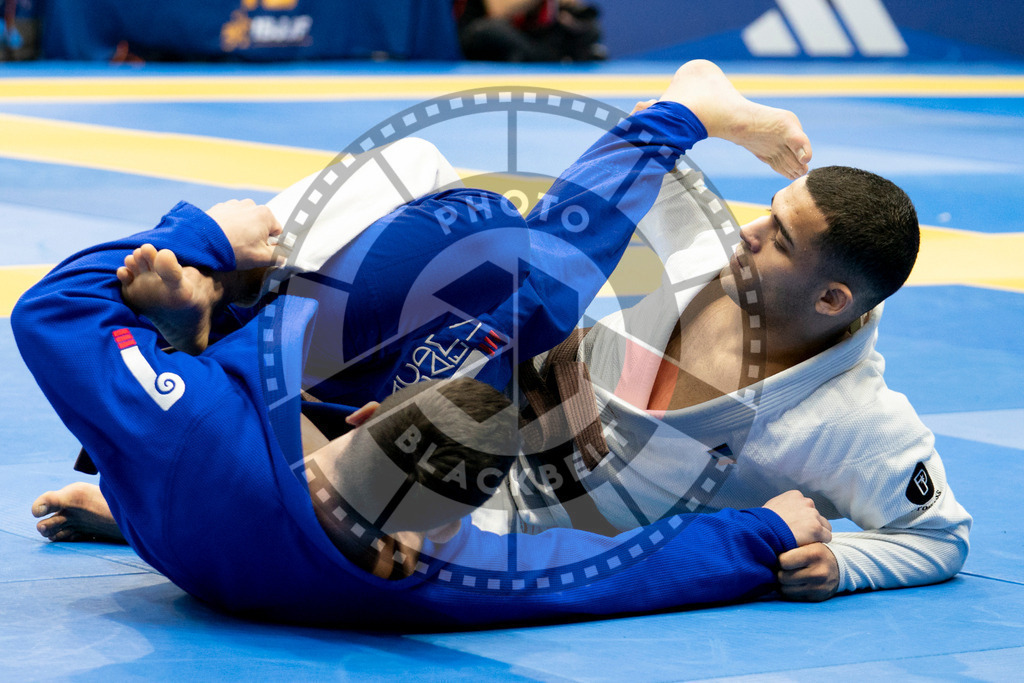 20240124PBB01199 | Fighters compete during the second day of the IBJJF European Championship in Paris, France, on January 24, 2024.