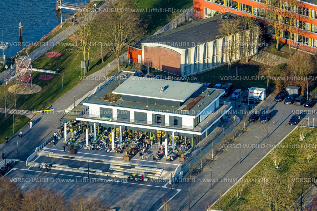 Hamm260203689 | Luftbild, R-Cafe Hamm Aussengastronomie bei sonnigem Wetter, Mitte, Hamm, Ruhrgebiet, Nordrhein-Westfalen, Deutschland