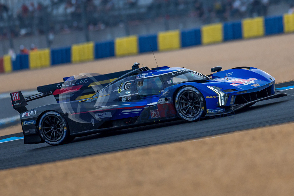 Trainproduction-20230610-2218 | LE MANS,FRANCE,10.Jun.23 - MOTORSPORTS - WEC, FIA World Endurance Championships, 24 Hours of Le Mans, Circuit de la Sarthe, race. Image shows Earl Bamber (NZL), Alex Lynn (GBR) and Richard Westbrook (GBR/ Cadillac Racing).  Photo: Trainproduction / Matthias Trinkl