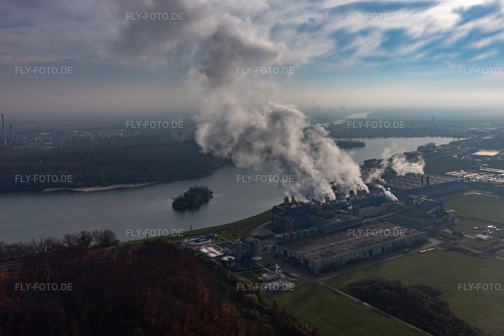 Luftbild: Papierfabrik Palm in Wörth am Rhein im Bundesland Rheinland-Pfalz in Deutschland. Foto: IMG_119815.jpg vom 24.11.2019 durch Werner Riehm/FLY-FOTO.de