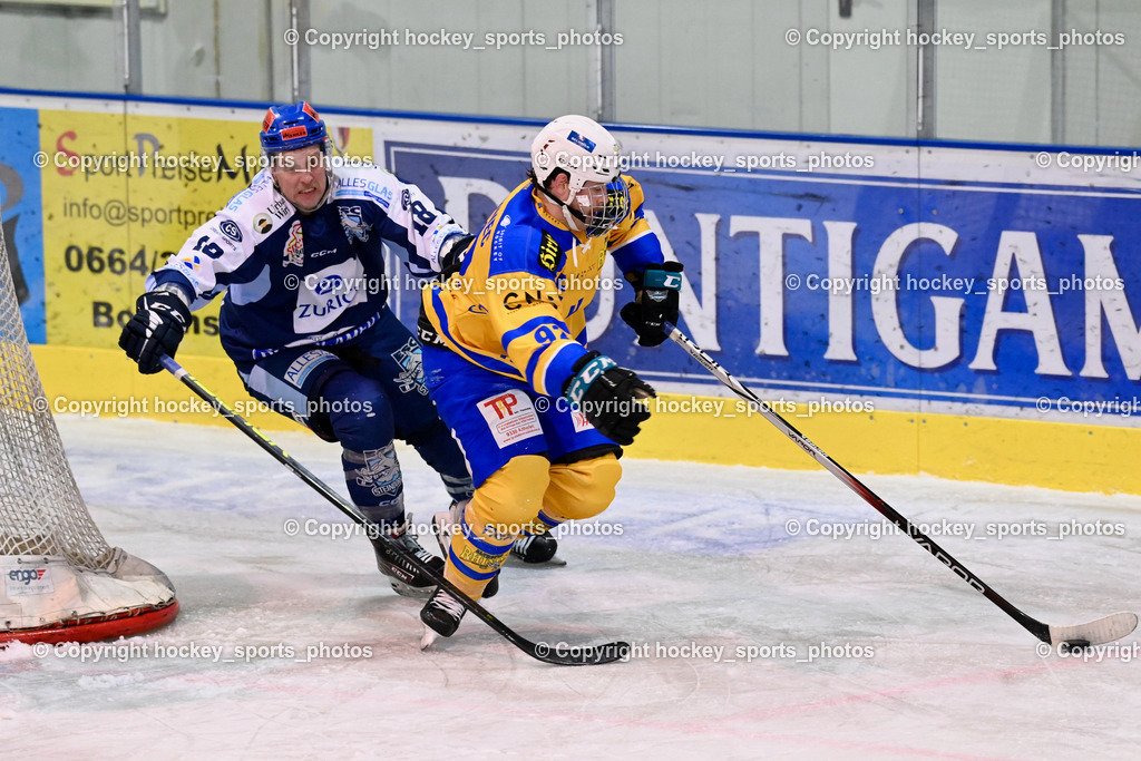 ESC Steindorf vs. EHC Althofen | #18 Pewal Martin ESC Steindorf, #92 Jagarinec Jakob Lukas EHC Althofen, ESC Steindorf vs. EHC Althofen, ESC Steindorf vs. EHC Alhofen am 03.03.2024 in Steindorf (Ossiachersee Halle), Austria, (Photo by Bernd Stefan)