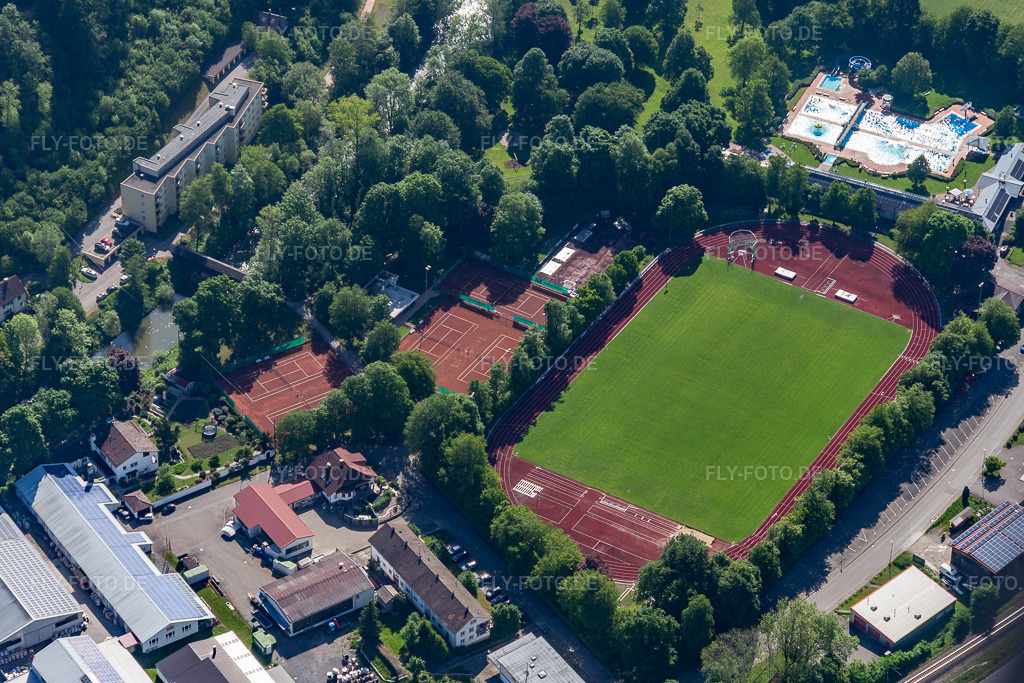 Luftbild: Stadion in Oberndorf am Neckar im Bundesland Baden-Württemberg in Deutschland. Foto: IMG_114426.jpg vom 30.05.2019 durch Werner Riehm/FLY-FOTO.de
