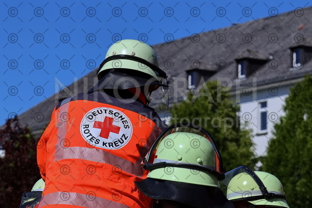 DRK-Helfer | Einsatzkräfte bei einer Übung.