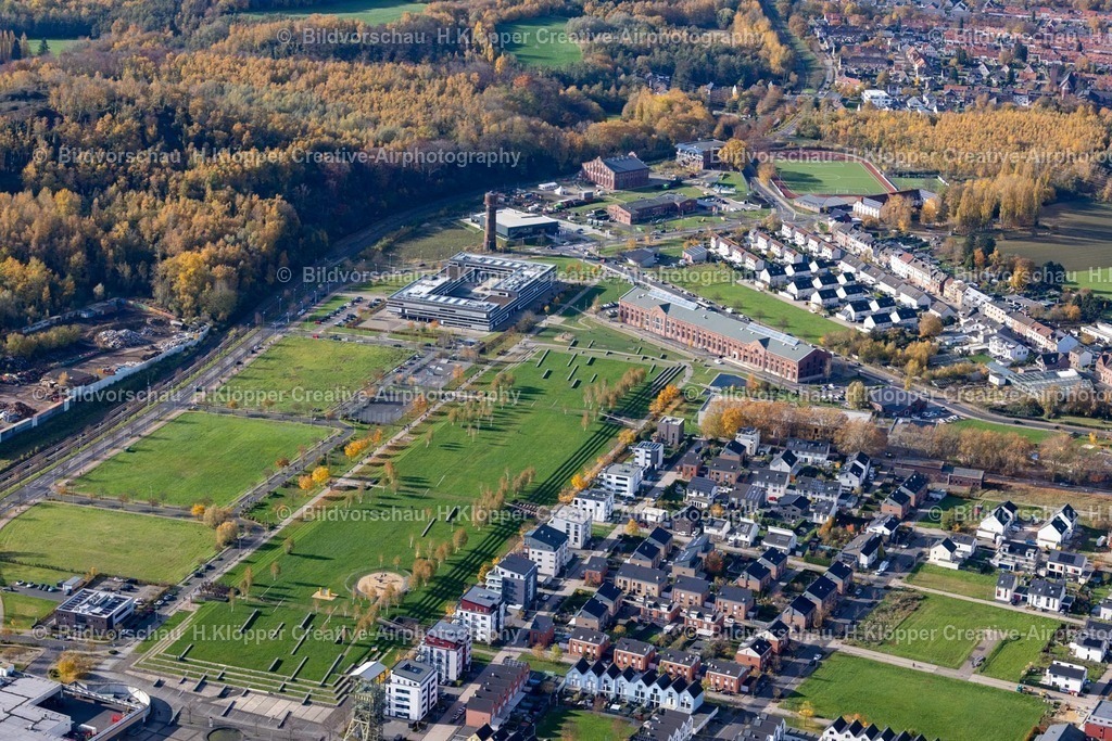Luftbilder Alsdorf-7454 | Luftbildfotografie Gewerbegebiet " Anna-Park " entlang der Konrad-Adenauer-Allee am Anna Park in Alsdorf im Bundesland Nordrhein-Westfalen, Deutschland. - Realisiert mit Pictrs.com