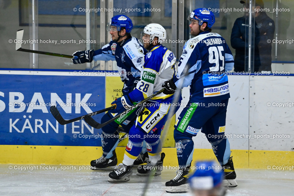 ESC Soccerzone Steindorf vs. UECR Huben  | #95 Gelfanov Ruslan ESC Steindorf, #28 Warscher Johannes UECR Huben, #28 Bacher Stefan ESC Steindorf, ESC Soccerzone Steindorf vs. UECR Huben , ESC Soccerzone Steindorf vs. UECR Huben  am 11.01.2025 in Steindorf (Ossiachersee Halle), Austria, (Photo by Bernd Stefan)