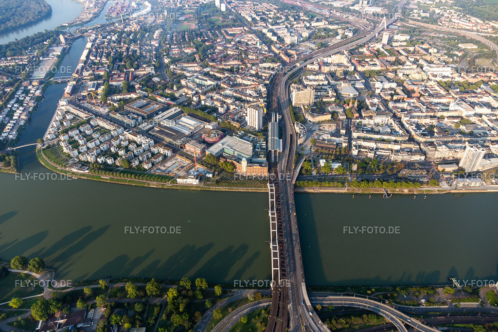 Wohngebiet der Mehrfamilienhaussiedlung an der Rheinpromenade - Rheinallee am Rhein | Luftbild: Wohngebiet der Mehrfamilienhaussiedlung an der Rheinpromenade - Rheinallee am Rhein im Ortsteil Süd in Ludwigshafen im Bundesland Rheinland-Pfalz in Deutschland. Foto: IMG_116890.jpg vom 25.08.2019 durch Werner Riehm/FLY-FOTO.de - Realisiert mit Pictrs.com