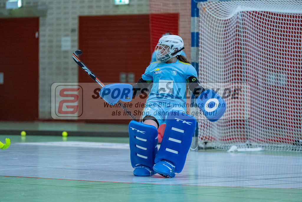 HK_20231217_107646 | 1. Bundesliga Damen Crefelder HC - Düsseldorfer HC  am 17.12.2023 Sporthalle Glockenspitz, Krefeld , Tizia Gross ( Düsseldorfer HC #12 )