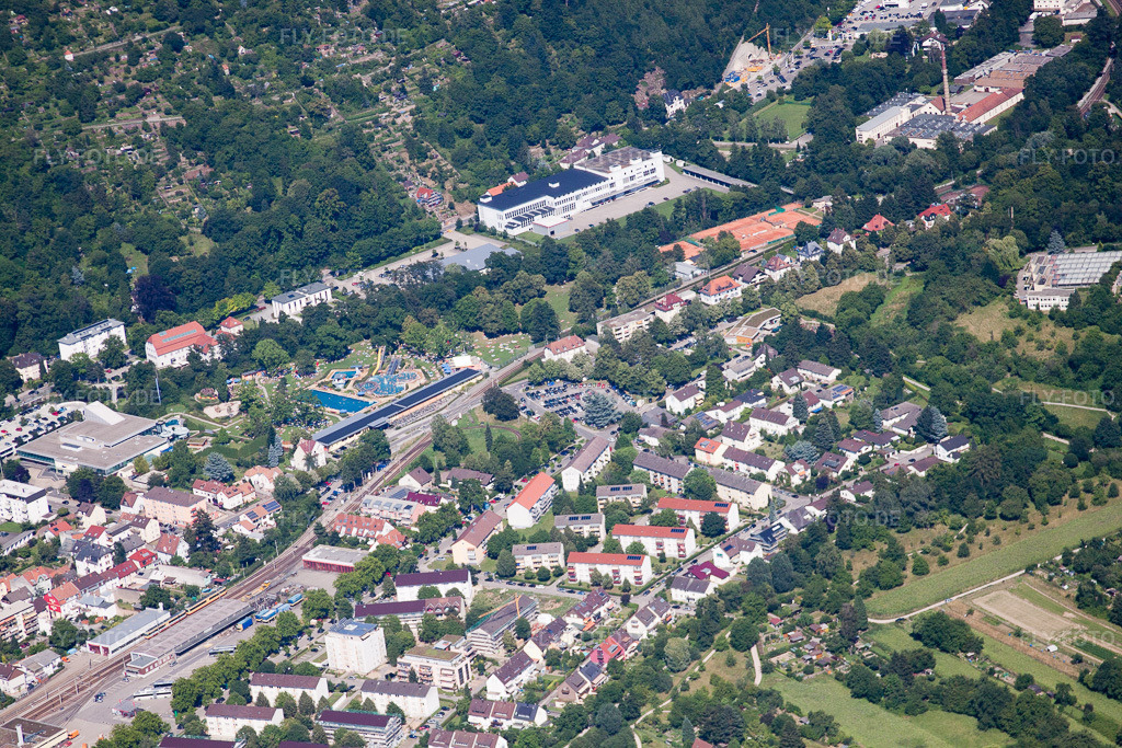 Luftbild: Albgaubad in Ettlingen im Bundesland Baden-Württemberg in Deutschland. Foto: IMG_42348.jpg vom 27.06.2011 durch Werner Riehm/FLY-FOTO.de