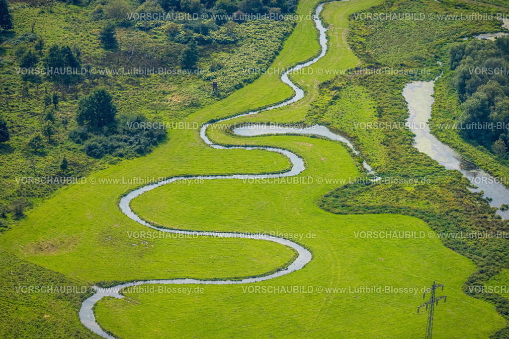 Froendenberg230901748 | Luftbild, Flussmäander Kiebitzwiese mit Fischtreppe, Fröndenberg, Fröndenberg, Ruhrgebiet, Nordrhein-Westfalen, Deutschland