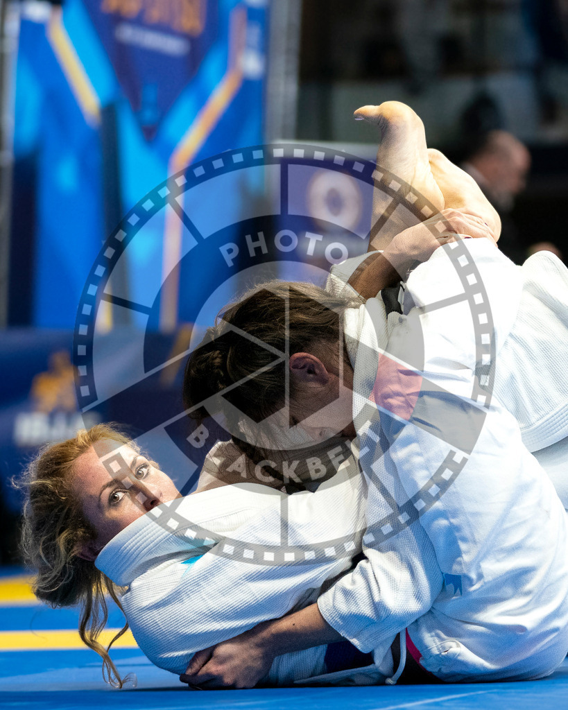 20240125PBB00319 | Fighters compete during the sixth day of the Brazilian Jiu-jitsu European Championship of the IBJJF in Paris, France, on January 25, 2024.