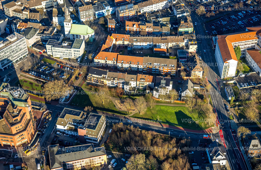Hamm251202114 | Luftbild, Südring Parkanlage, evang. Jugendkirche-Lutherkirche, Wohnsiedlung Mietshäuser, Mitte, Hamm, Ruhrgebiet, Nordrhein-Westfalen, Deutschland