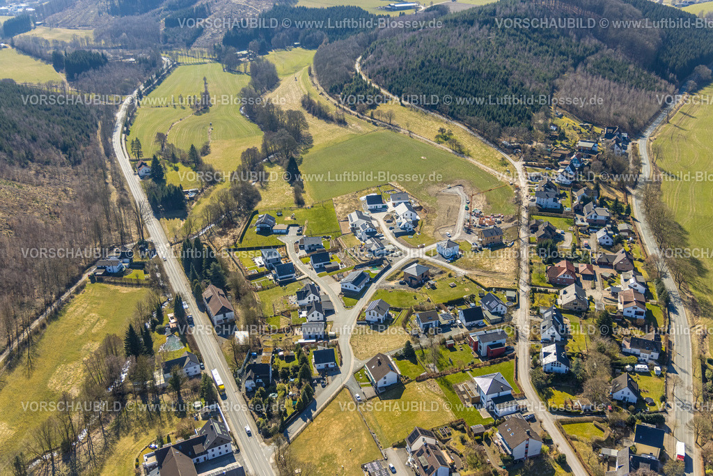 Sundern250304331 | Luftbild, Wohngebiet und Baugebiet Allendorfer Straße, Allendorf, Sundern, Sauerland, Nordrhein-Westfalen, Deutschland